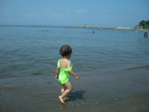 塩谷（小樽市）の海は、遠浅で、とてもきれいでした。